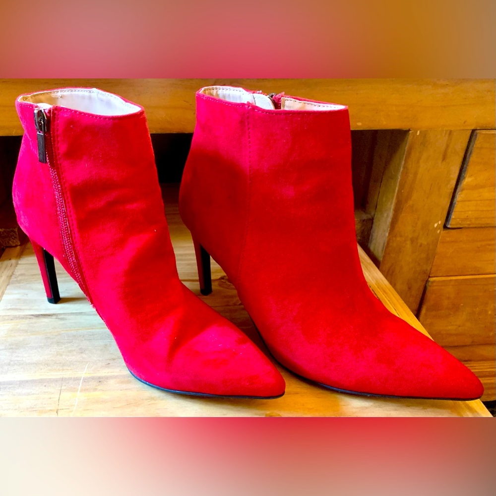 Ruby Red, Faux Suede Boots, Size 7 from A New Day